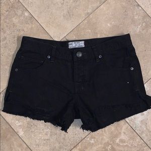 Free People black jean shorts